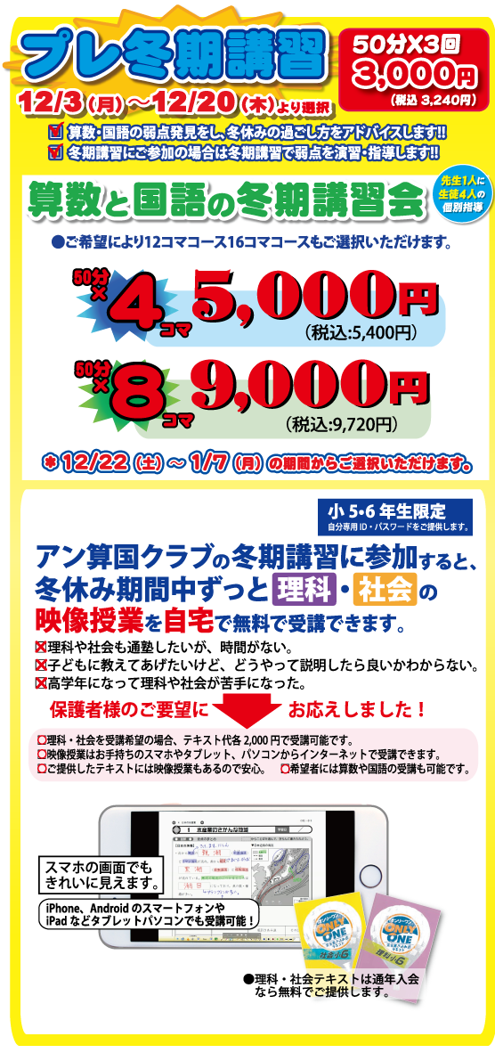 アン算国クラブ_冬期講習