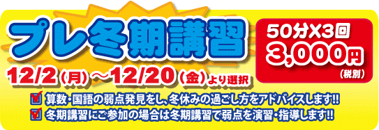 アン算国クラブ プレ冬期講習